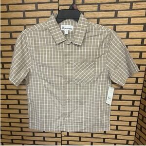 No Boundaries Tan Plaid Button Down Shirt Size Small